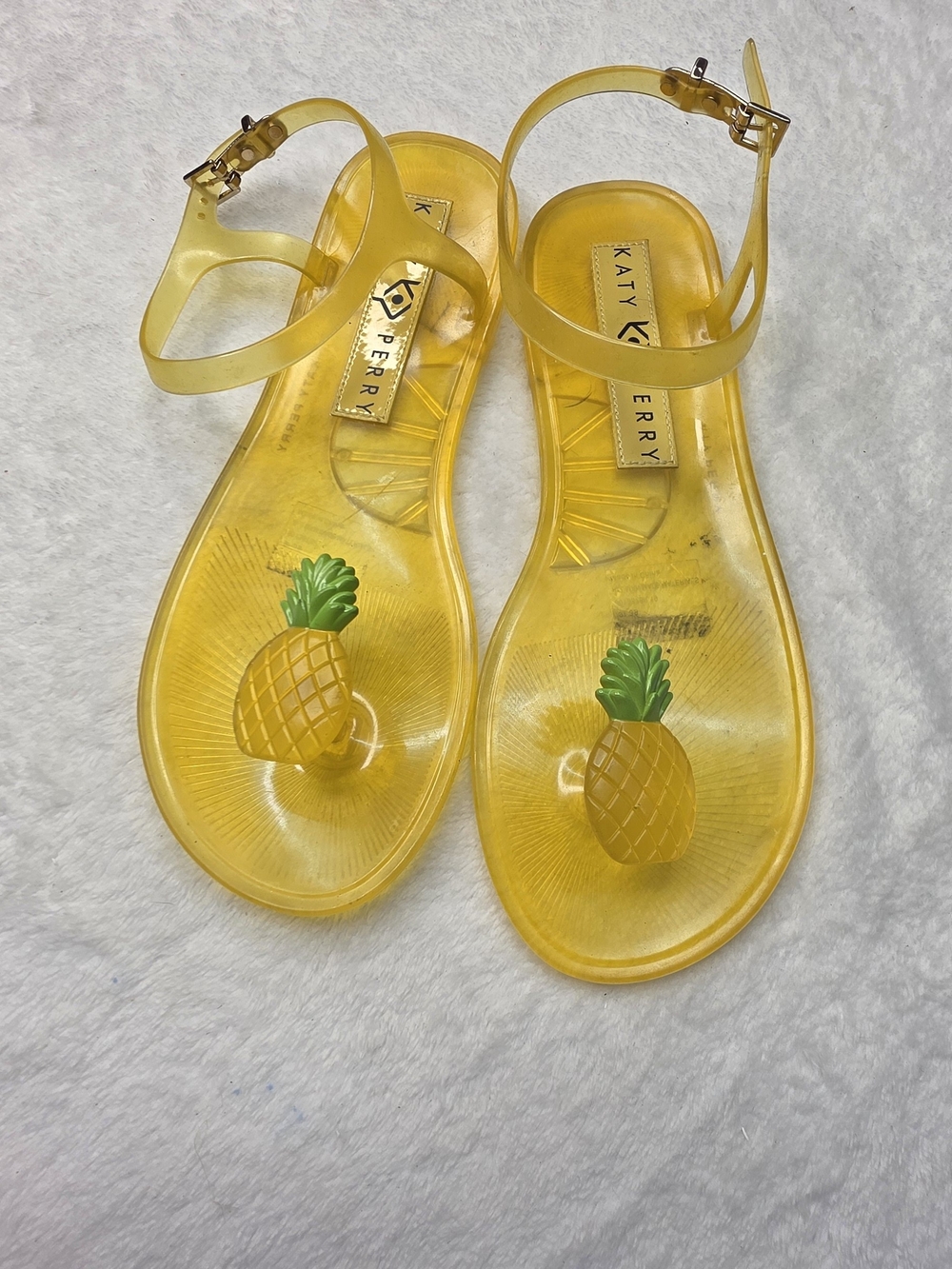 Katy Perry Collections Yellow Jelly Pineapple Ankle-Strap Sandals